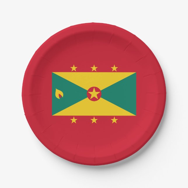 Plato De Papel Bandera de Granada (Anverso)