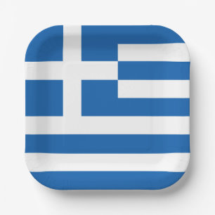 Plato De Papel Bandera de Grecia