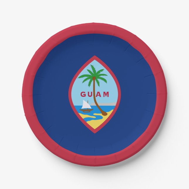 Plato De Papel Bandera de Guam (Anverso)