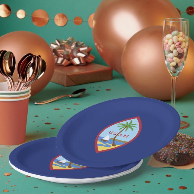 Plato De Papel Bandera de Guam (Multi)