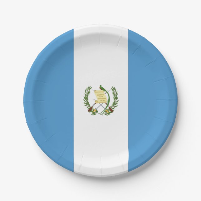 Plato De Papel Bandera de Guatemala  (Anverso)