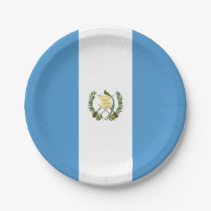 Plato De Papel Bandera de Guatemala