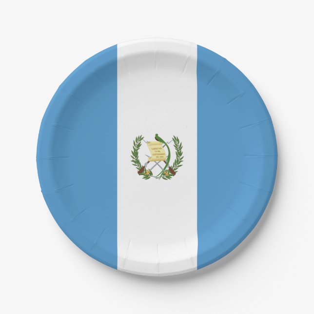 Plato De Papel Bandera de Guatemala (Anverso)