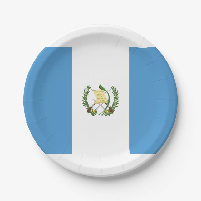 Plato De Papel Bandera de Guatemala (Anverso)