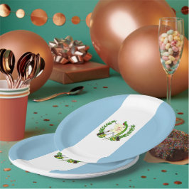 Plato De Papel Bandera de Guatemala