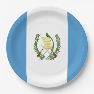 Plato De Papel Bandera de Guatemala