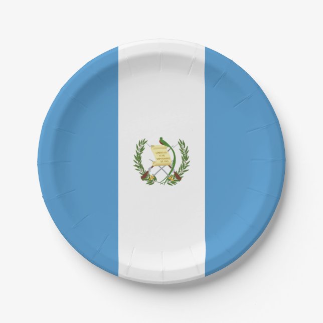 Plato De Papel Bandera de Guatemala (Guatemala) (Anverso)