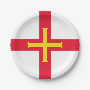 Plato De Papel Bandera de Guernsey