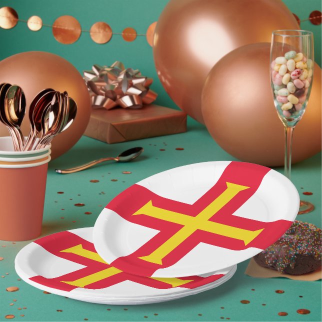 Plato De Papel Bandera de Guernsey (Multi)