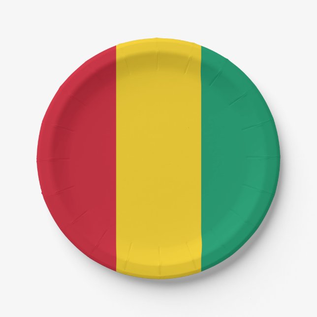 Plato De Papel Bandera de Guinea (Anverso)