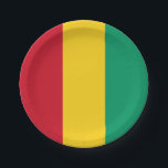Plato De Papel Bandera de Guinea<br><div class="desc">Bandera patriótica de Guinea.</div>