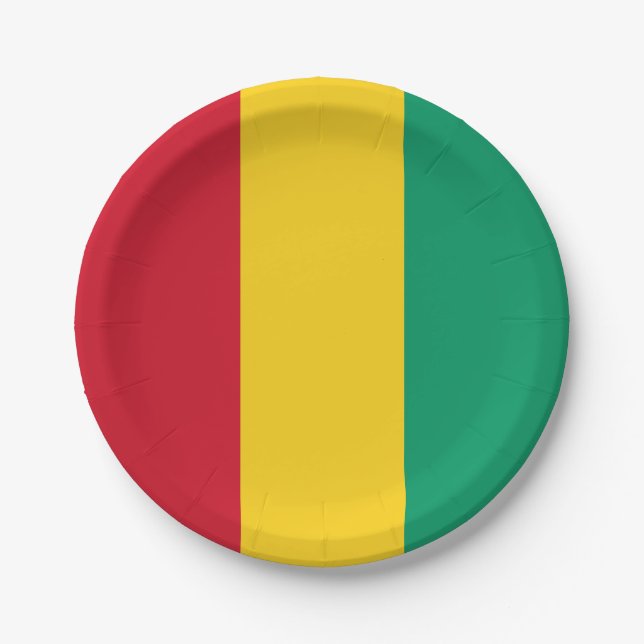 Plato De Papel Bandera de Guinea (Anverso)