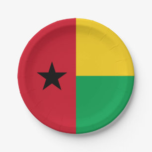 Plato De Papel Bandera de Guinea Bissau