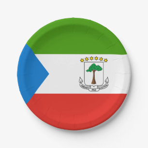 Plato De Papel Bandera de Guinea Ecuatorial