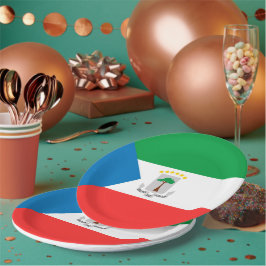 Plato De Papel Bandera de Guinea Ecuatorial