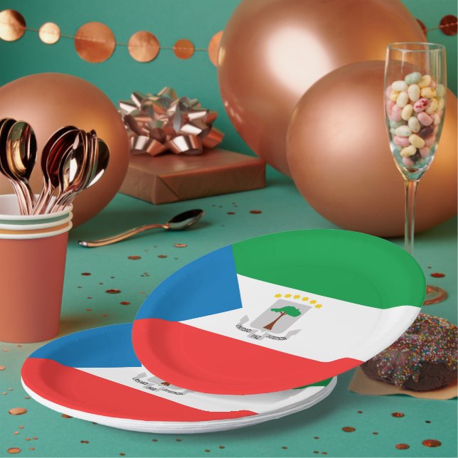 Plato De Papel Bandera de Guinea Ecuatorial (Multi)