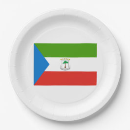 Plato De Papel Bandera de Guinea Ecuatorial (África)