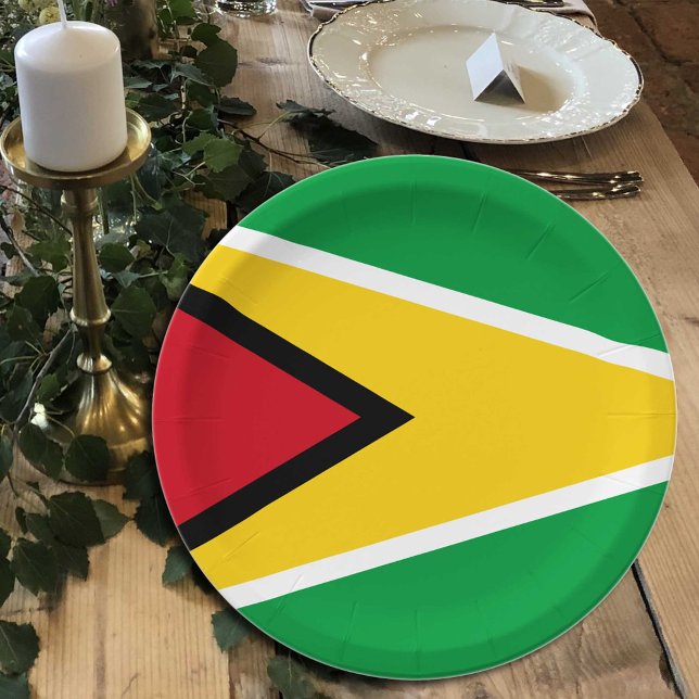 Plato De Papel Bandera de Guyana, fiesta, deportes, Guyana (Subido por el creador)