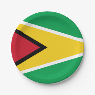 Plato De Papel Bandera de Guyana (guyanesa)