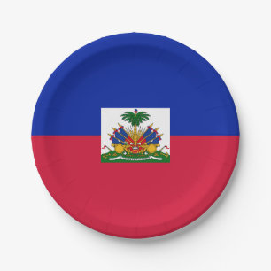 Plato De Papel Bandera de Haití (haitiana)
