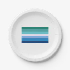 Plato De Papel Bandera de hombres gays (Símbolo LGBT) (Orgullo ga