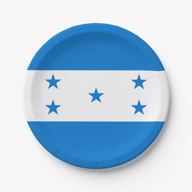 Plato De Papel Bandera de Honduras  (Anverso)