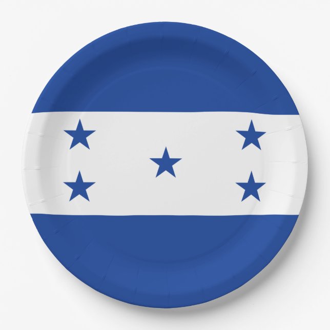 Plato De Papel Bandera de Honduras (Anverso)