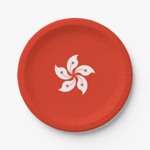 Plato De Papel Bandera de Hong Kong