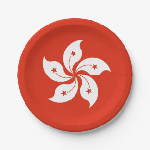 Plato De Papel Bandera de Hong Kong