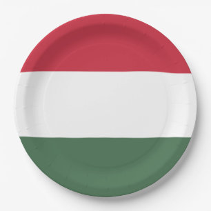 Plato De Papel Bandera de Hungría