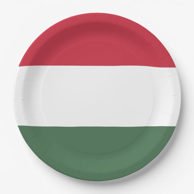 Plato De Papel Bandera de Hungría (Anverso)