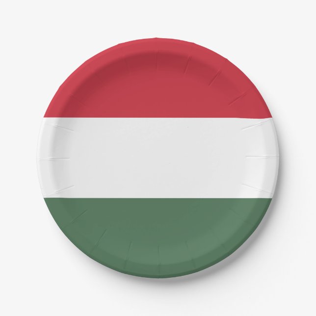Plato De Papel Bandera de Hungría (Anverso)