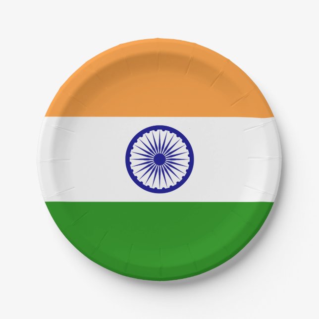 Plato De Papel Bandera de India (India) (Anverso)