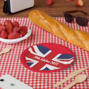Plato De Papel Bandera de Inglaterra del 70 de Jubileo de 2022