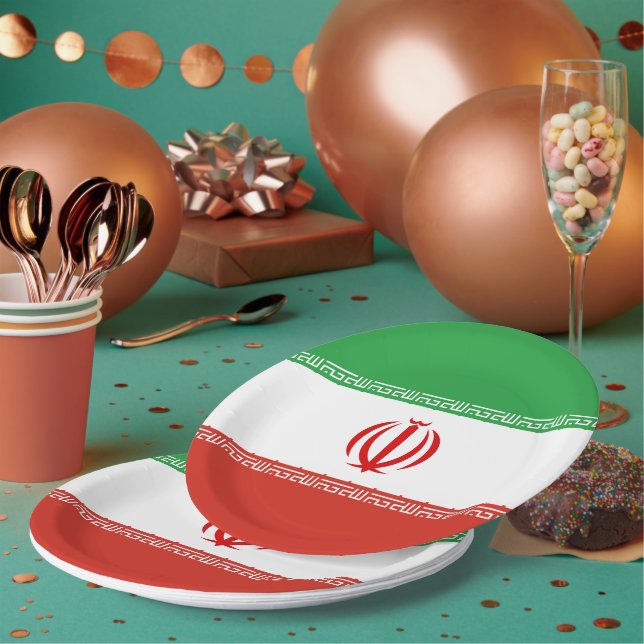 Plato De Papel Bandera de Irán (Multi)
