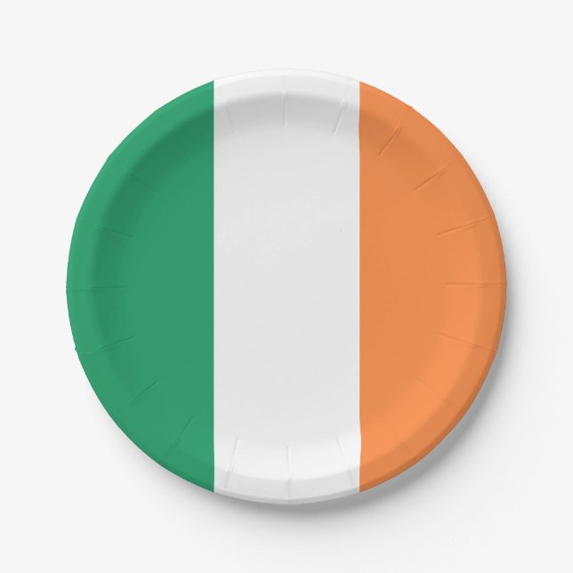 Plato De Papel Bandera de Irlanda (Anverso)
