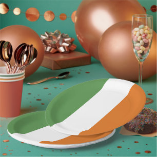 Plato De Papel Bandera de Irlanda