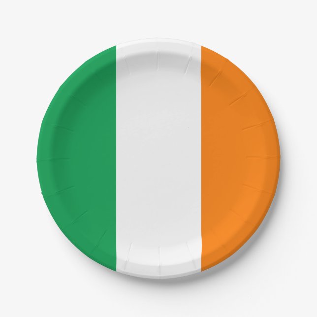 Plato De Papel Bandera de Irlanda (irlandesa) (Anverso)