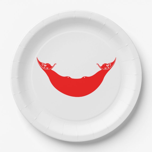 Plato De Papel Bandera de Isla de Pascua (Rapa Nui) (Anverso)