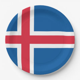 Plato De Papel Bandera de Islandia
