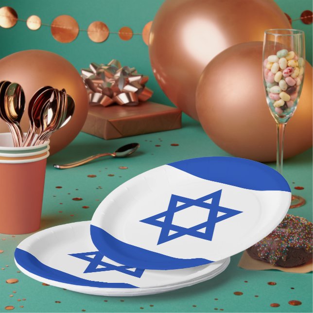 Plato De Papel Bandera de Israel (Multi)