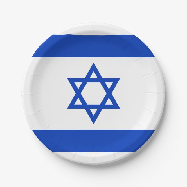 Plato De Papel Bandera de Israel (Anverso)