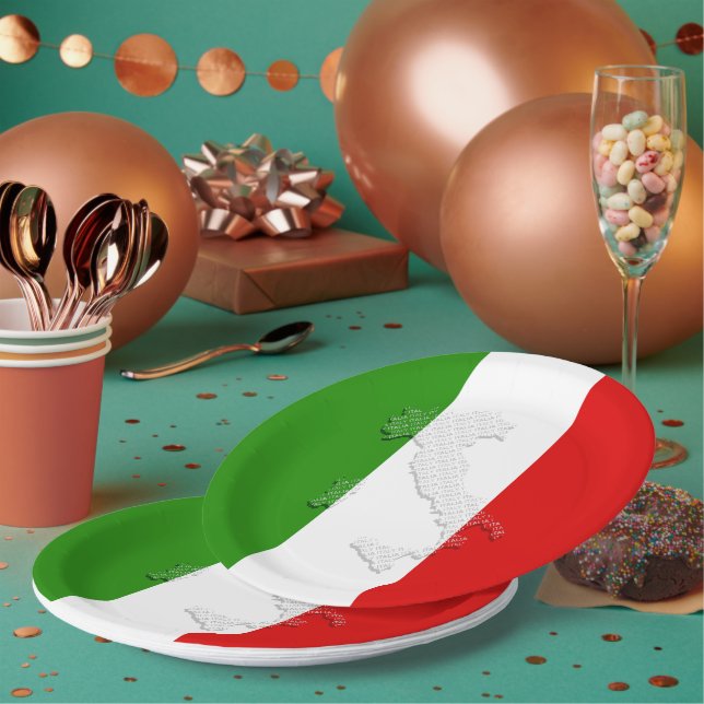 Plato De Papel Bandera de Italia (Multi)