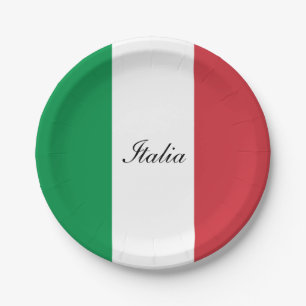 Plato De Papel Bandera de Italia