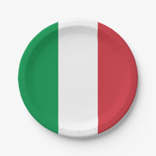 Plato De Papel Bandera de Italia