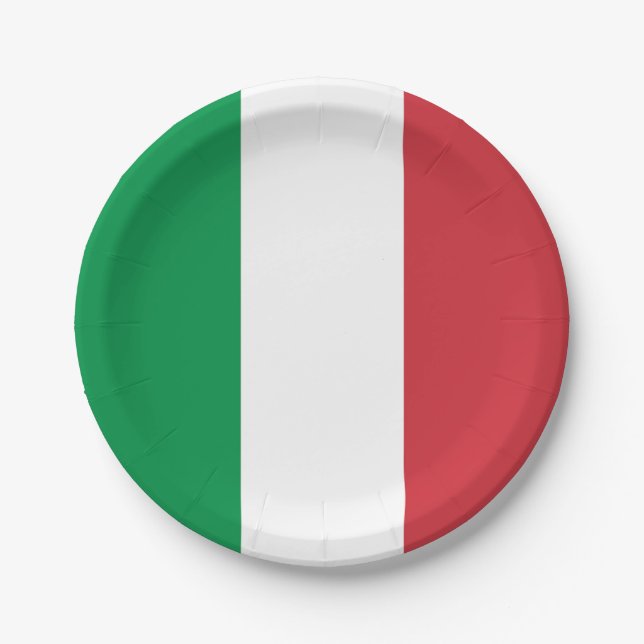 Plato De Papel Bandera de Italia (Anverso)