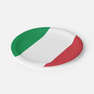 Plato De Papel Bandera de Italia Plate