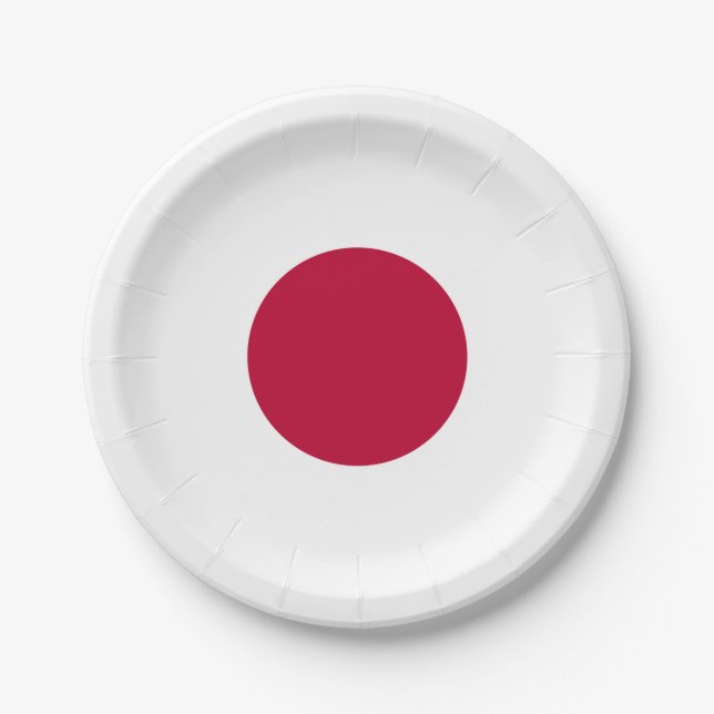 Plato De Papel Bandera de Japón (Anverso)