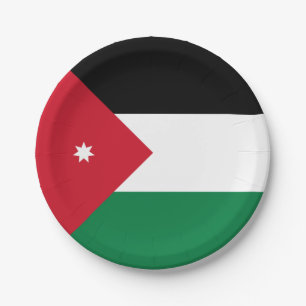 Plato De Papel Bandera de Jordania