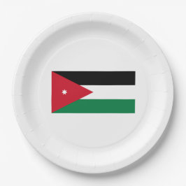 Plato De Papel Bandera de Jordania